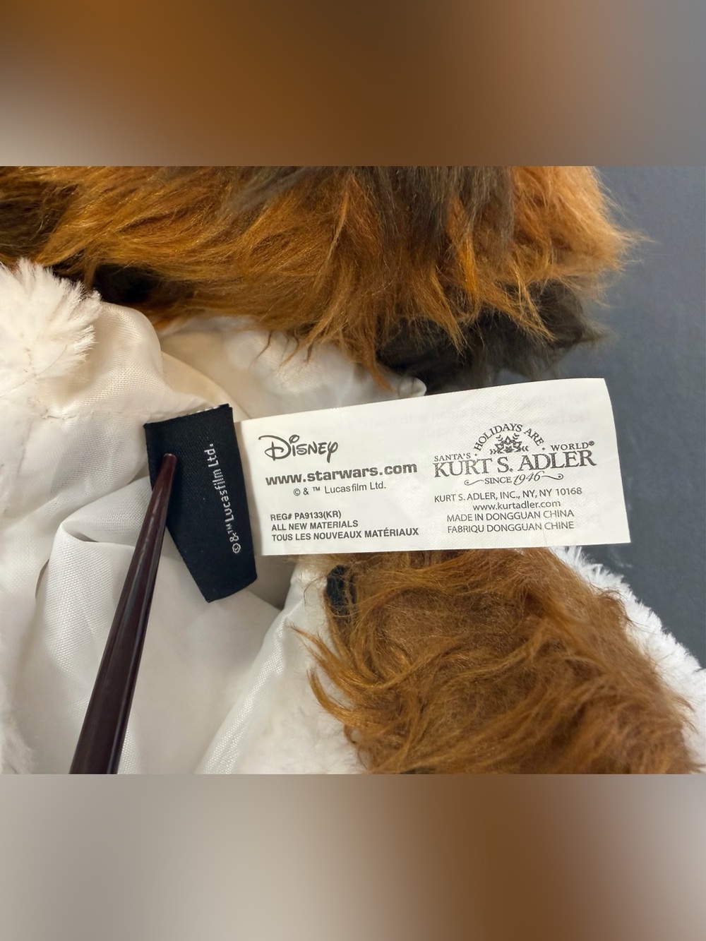 Star Wars Chewbacca Head Christmas Stocking Kurt Adler Disney EUC - Picture 6 of 8